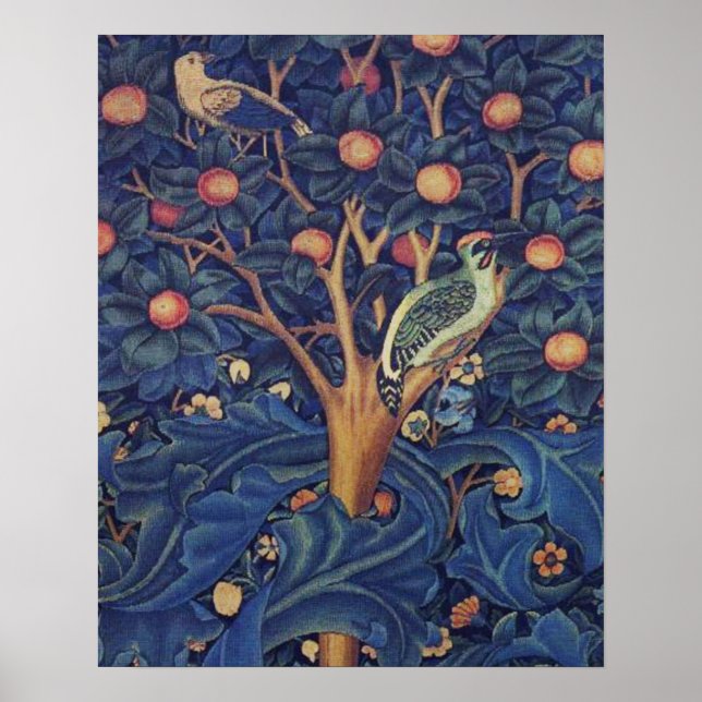 Poster William Morris Woodpecker Tapestry Arts & Artisana (Devant)