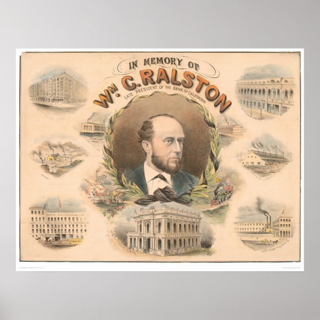 Poster William Ralston, président de la Bank of CA. (1384 (Devant)