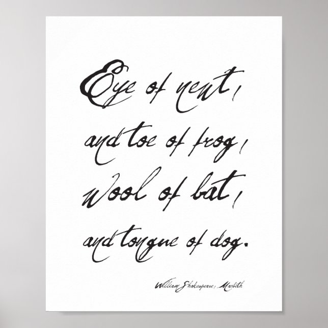 Poster William Shakespeare Macbeth Citation Éffrayante Ha (Devant)