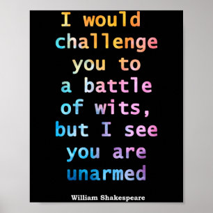 Poster William Shakespeare Pastel Je vois que vous êtes s