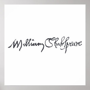 Poster William Shakespeare Signature