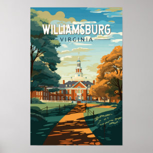 Poster Williamsburg Virginia Voyage Art Rétro