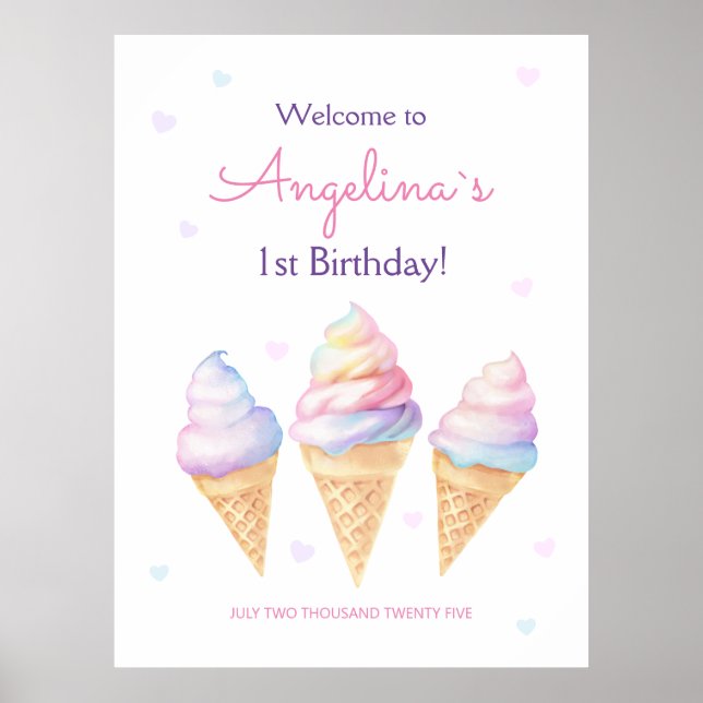 Poster willkommen Geburtstagsparty. (Vorne)