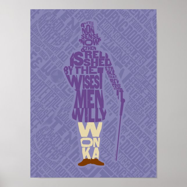 Poster Willy Wonka Citation Silhouette (Devant)