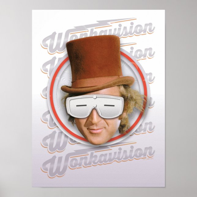 Poster Willy Wonka dans les lunettes de Wonkavision (Devant)