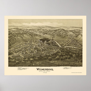 Poster Wilmerding, PA Carte panoramique - 1897