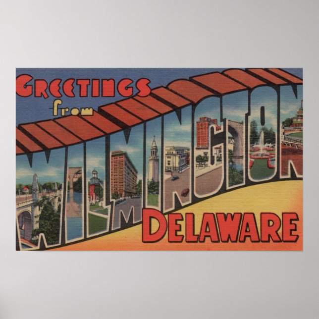 Poster Wilmington, Delaware - Scènes de grandes lettres (Devant)