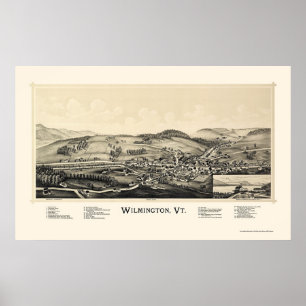 Poster Wilmington, VT Carte panoramique - 1891
