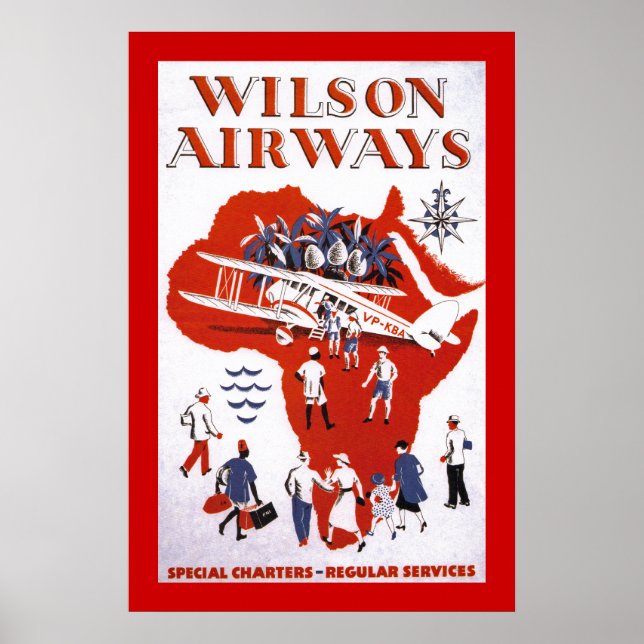 Poster Wilson Airways ~ Afrique (Devant)