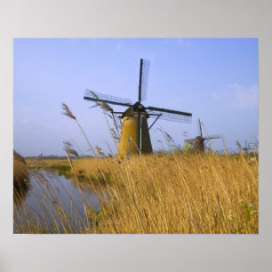 Poster Windmills le long du canal à Kinderdijk, 2