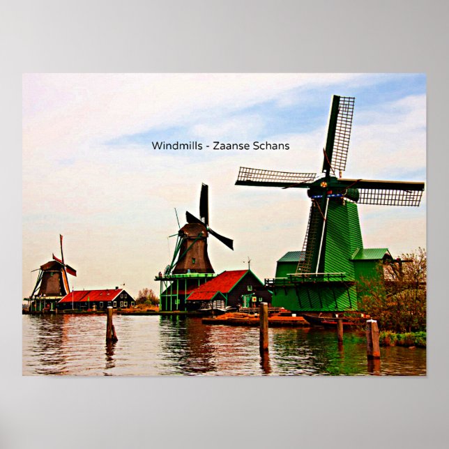 Poster Windmills-Zaanse Schans (Devant)