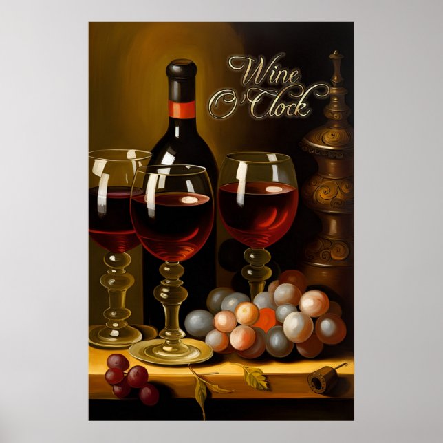 Poster Wine O'Clock (Devant)