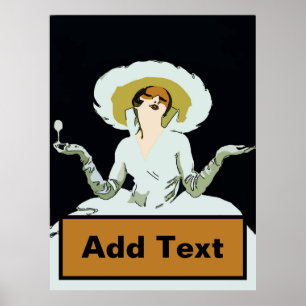 Poster Wine Woman & Ajouter Du Texte Ici