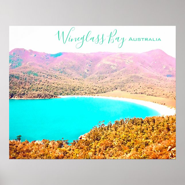 Poster Wineglass Bay Tasmania Australie (Devant)