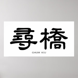 Poster Wing Chun Chum Kiu Calligraphie chinoise