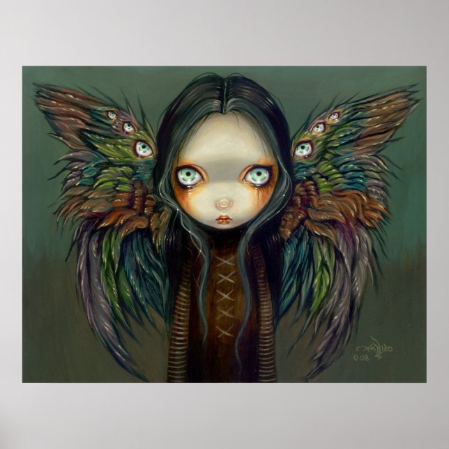 Poster Winged Seer gothic angel fairy Art Print (Devant)
