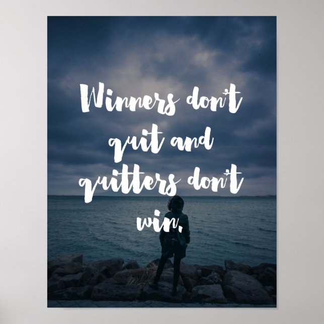 Poster Winners Don't Quit Quote (Devant)