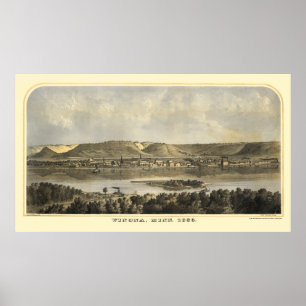 Poster Winona County, MN Carte panoramique - 1867