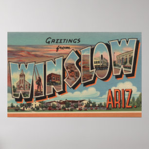 Poster Winslow, Arizona - Scènes de grandes lettres