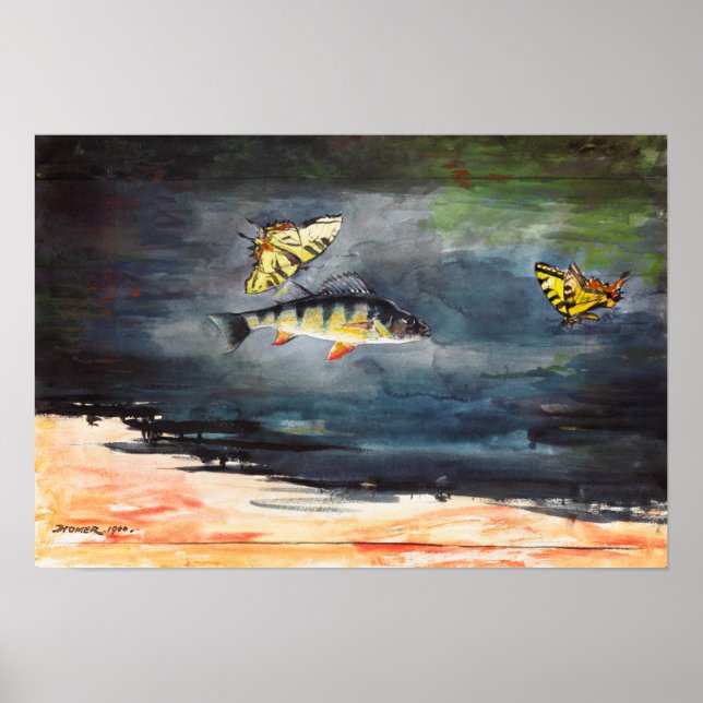 Poster Winslow Homer art - Poissons et papillons (Devant)