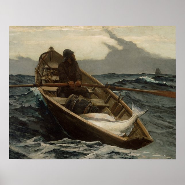 Poster Winslow Homer - Avertissement sur le brouillard (Devant)