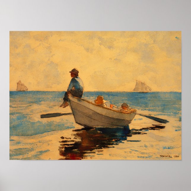 Poster Winslow Homer Boys dans un Dory (Devant)