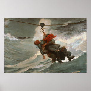 Poster Winslow Homer - La ligne de vie