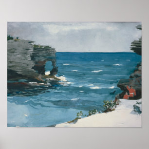 Poster Winslow Homer - Rocky Shore, Bermudes