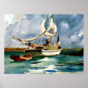 Poster Winslow Homer - Sloop, Bermudes