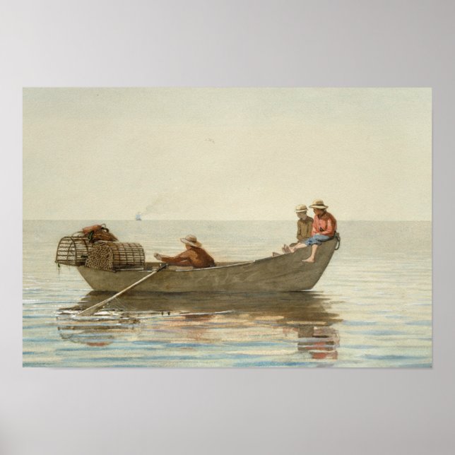 Poster Winslow Homer - Trois garçons dans un Dory (Devant)
