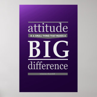 Poster Winston Churchill attitude petite grande différenc