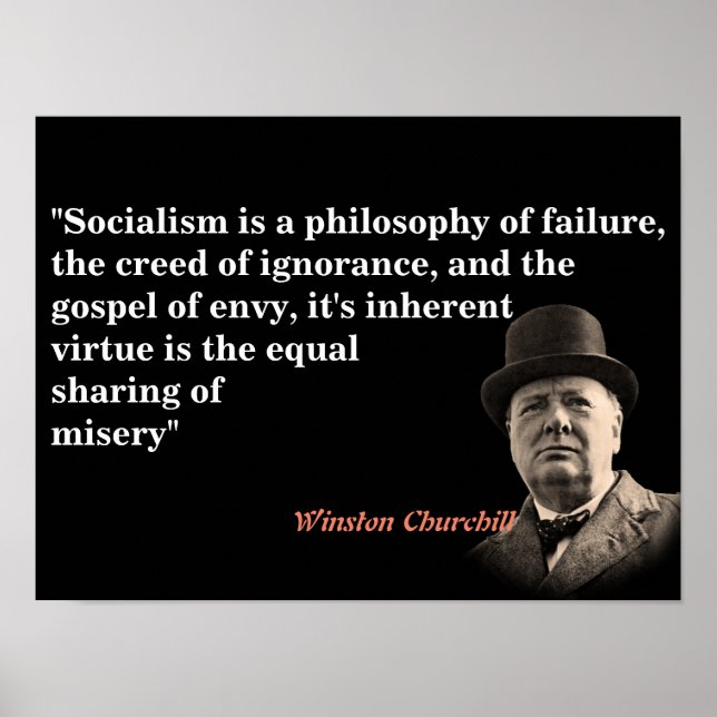 Poster Winston Churchill Cite Le Socialisme (Devant)