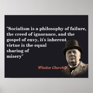 Poster Winston Churchill Cite Le Socialisme