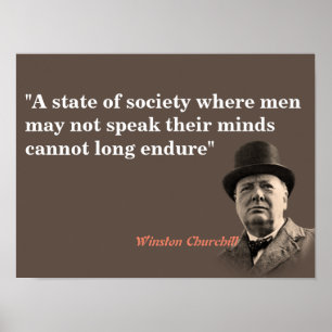 Poster Winston Churchill Quote On Free Speech