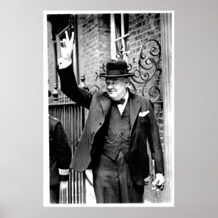 Poster Winston Churchill, V pour la victoire