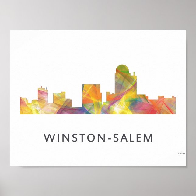 POSTER WINSTON - SALEM, SKYLINE DE LA CAROLINE DU NTH - (Devant)