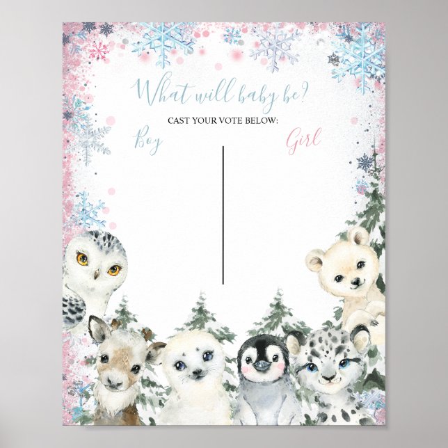 Poster Winter Boy or Girl Voting Board (Devant)