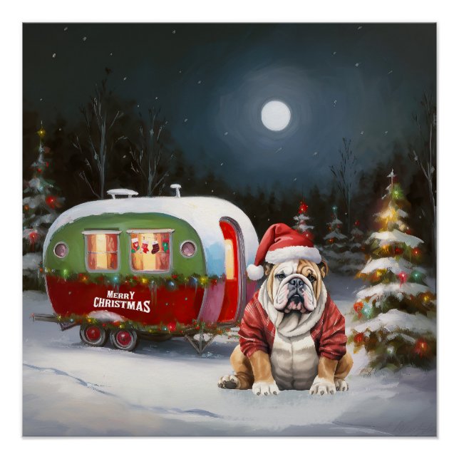 Poster Winter Bulldog Caravan Christmas Adventure (Devant)