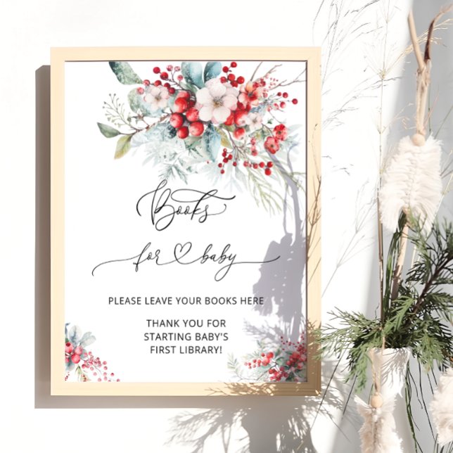 Poster Winter Floral & Berry Livres pour bébé (Créateur téléchargé)