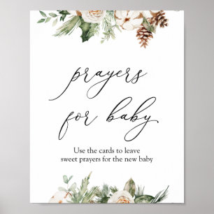 Poster Winter Greenery Prayers for Baby Pedestal Sign