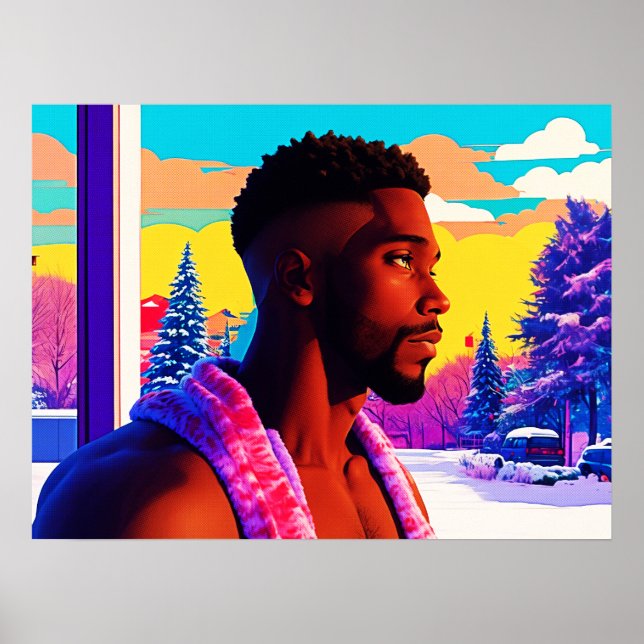 Poster Winter Holiday Beefcake Hunk 2501 (Devant)