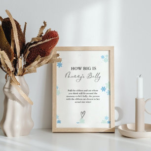 Poster Winter How Big is maman's ventre Baby shower Jeu