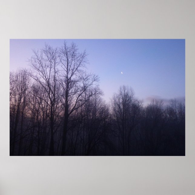 Poster Winter Moon Matin Paysage Photographie (Devant)