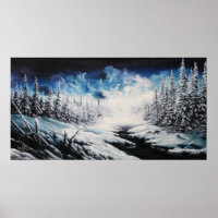 Winter Moon peinture de la scène de neige à vendre
