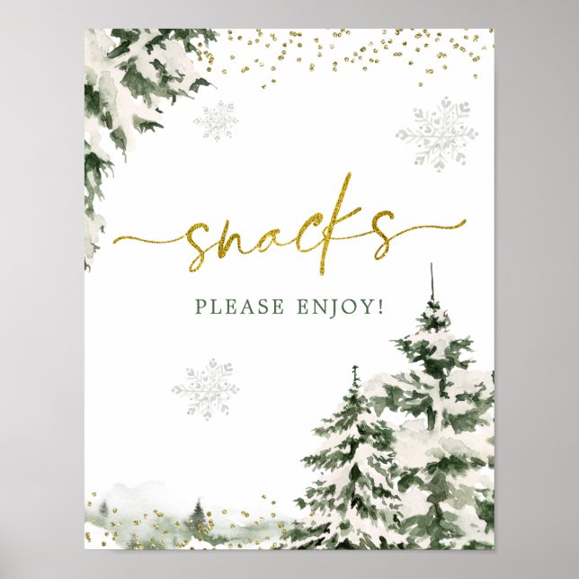 Poster Winter Onederland Forest Premier Anniversaire Snac (Devant)