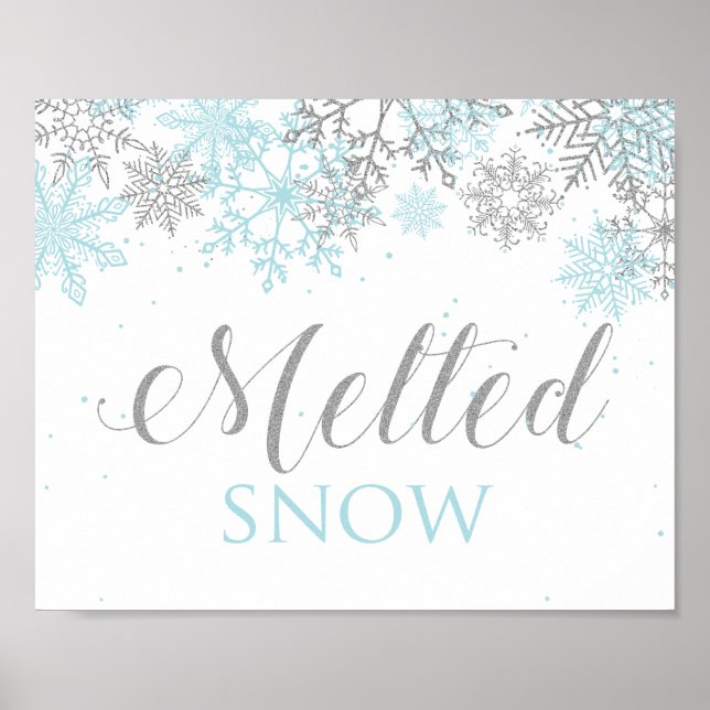 Poster Winter Onederland Neige Fondue Bleu Argent (Devant)