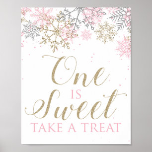 Poster Winter Onederland One is Sweet Prenez un signe de 