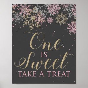 Poster Winter Onederland One is Sweet Prenez un signe de