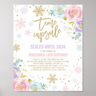 Poster Winter ONEderland Time Capsule Pink And Gold