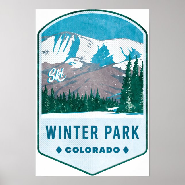 Poster Winter Park Colorado Ski Badge (Devant)